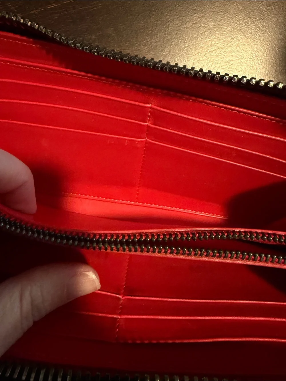 Authentic Christian Louboutin Blue Leather Studded Zip-Around Wallet